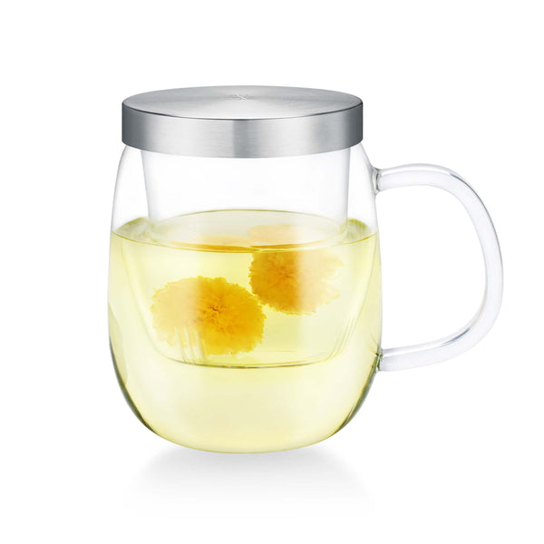 Herbal tea pot Oval - Stainless steel (500 ml) - SAMADOYO